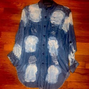 Kroix bleach denim shirt